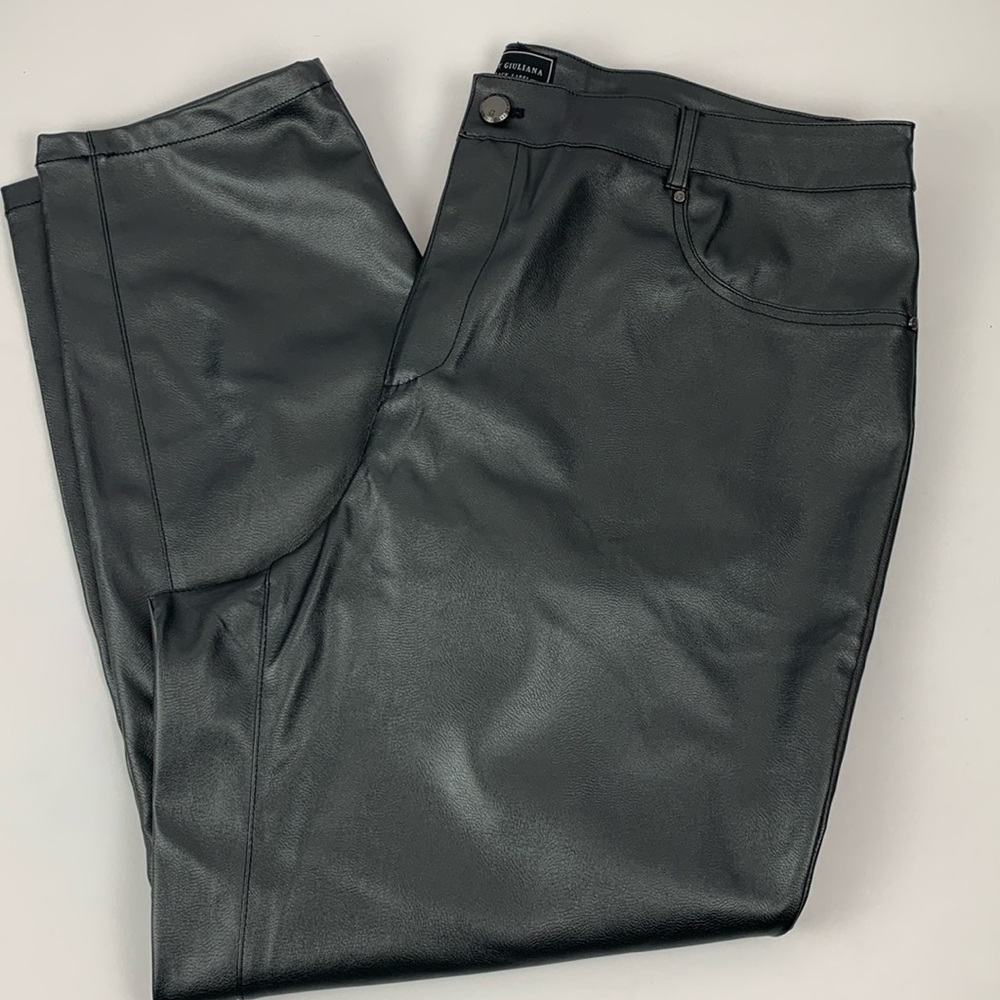 G by Giuliana black label faux leather pants